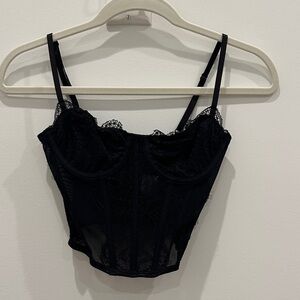 White Fox Boutique Black Lace Bustier